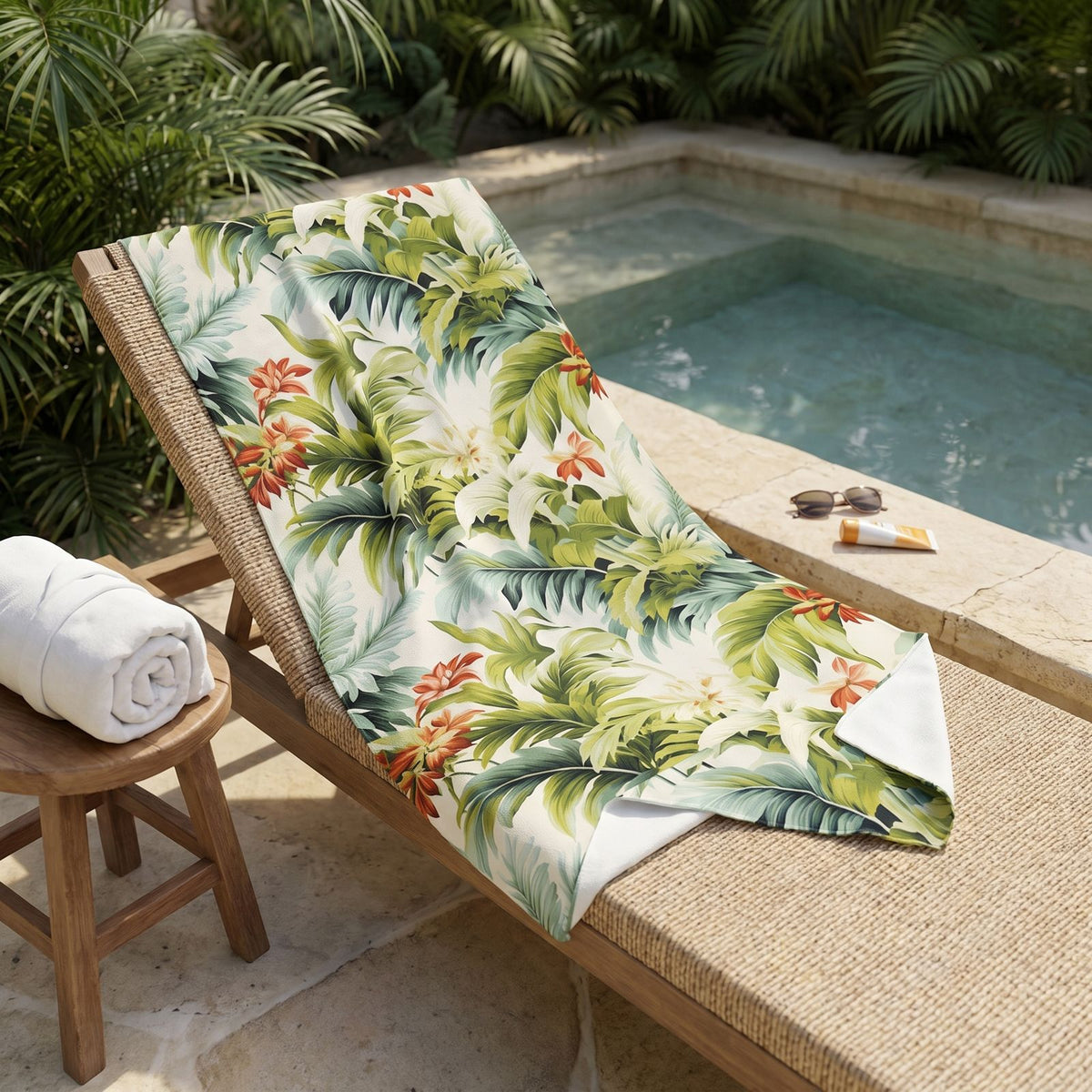 Tropical St. Lucia Palms beach towel — additional lifestyle scene