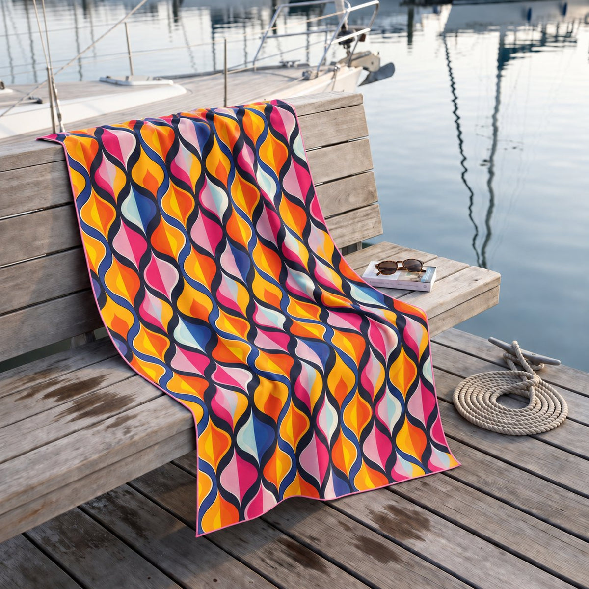 Lattice Dreams beach towel — additional lifestyle scene