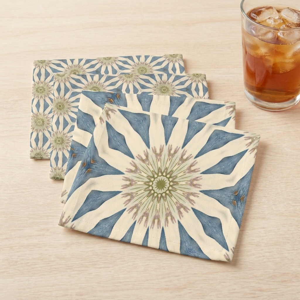 Celestial Harmony Napkins - 100% Cotton Twill - Dinner & Cocktail Sizes - Sets of 4 or 8