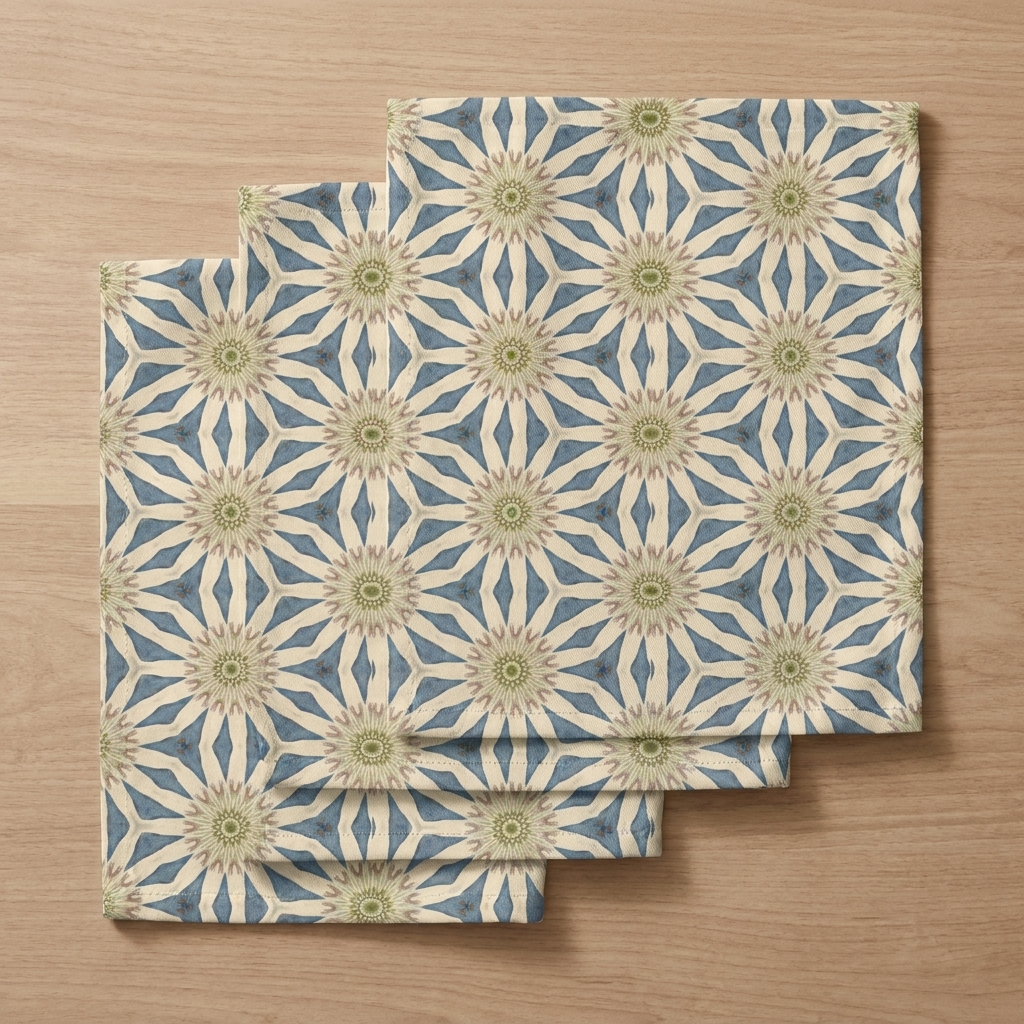 Celestial Harmony Napkins - 100% Cotton Twill - Dinner & Cocktail Sizes - Sets of 4 or 8