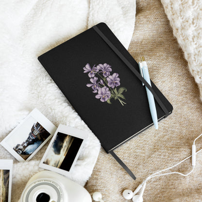 February Birth Month - Violets Hardcover Bound Notebook - Embrace February with the Elegance of Violets! Available in 4 colors.