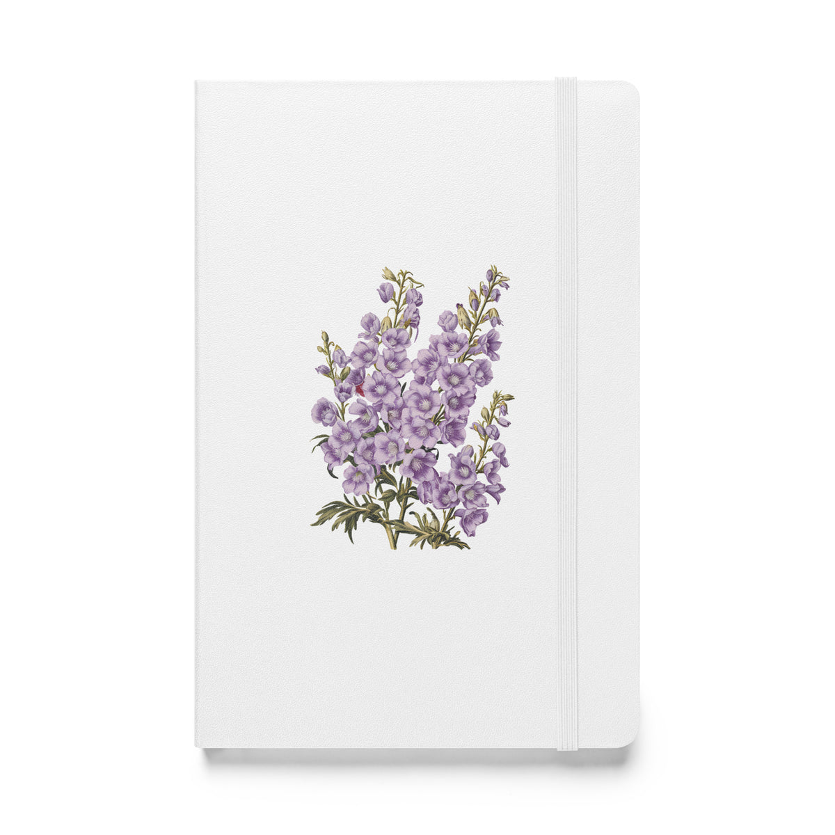 July Birth Month Flower - Larkspur Hardcover Bound Notebook - Celebrate with July's Vibrant Spirit! Available in 4 colors.