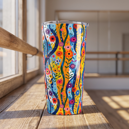 Floral Rhythms Insulated Tumbler - 20 oz. Stainless Steel, Glossy Finish