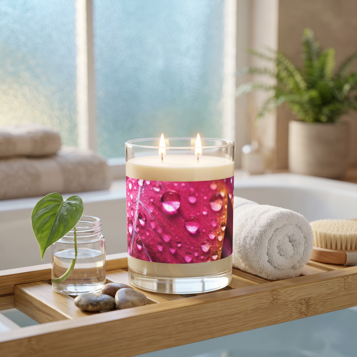 Tropical Dew Leaf 100% Soy Wax Scented Candle — lifestyle scene