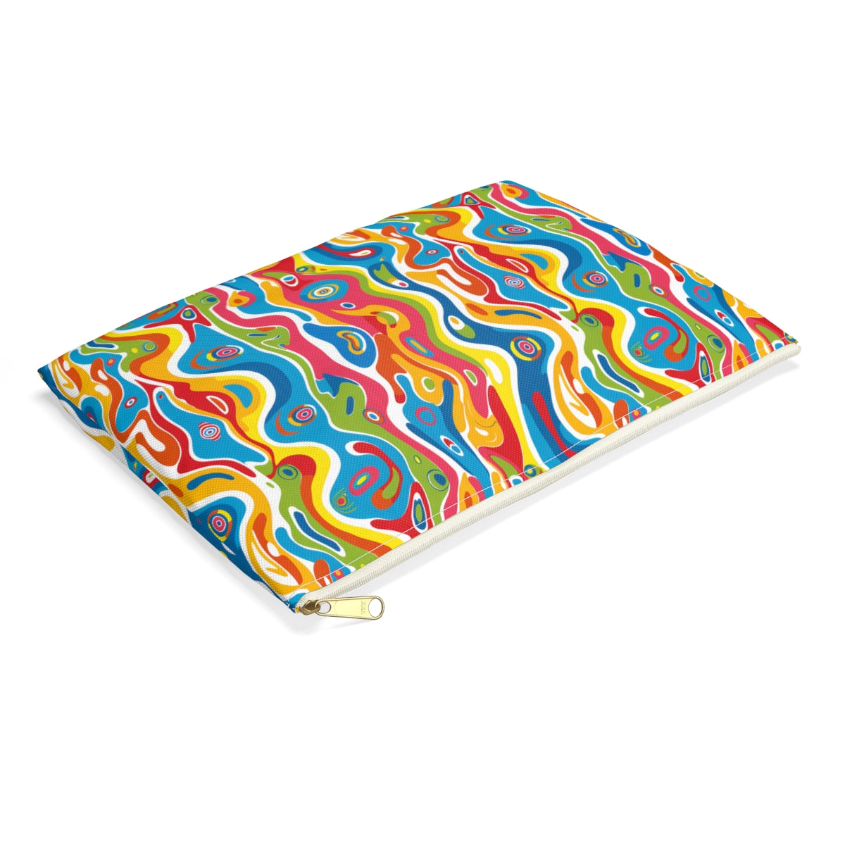 Melting Mirage Accessory Pouch - side view, laying flat