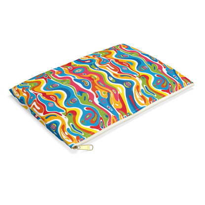 Melting Mirage Accessory Pouch - side view, laying flat