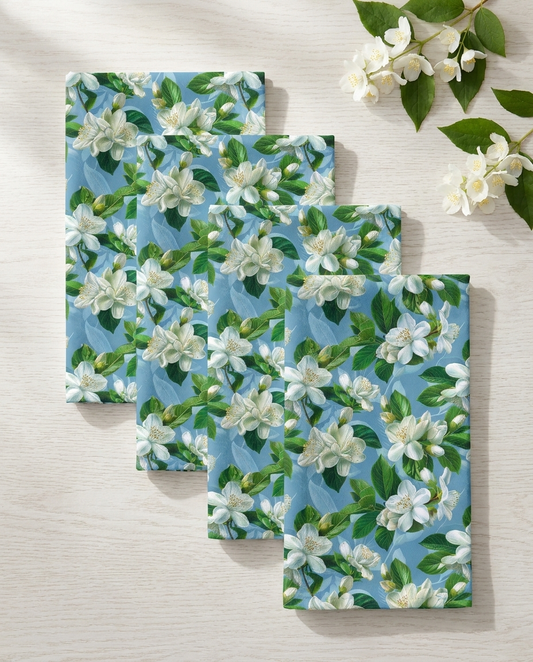 Jasmine Whisper dinner napkins, set of four, elongated fold