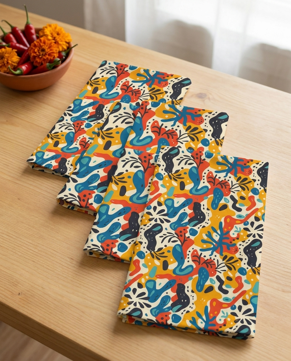 Spice of Life dinner napkins, set of four, elongated fold