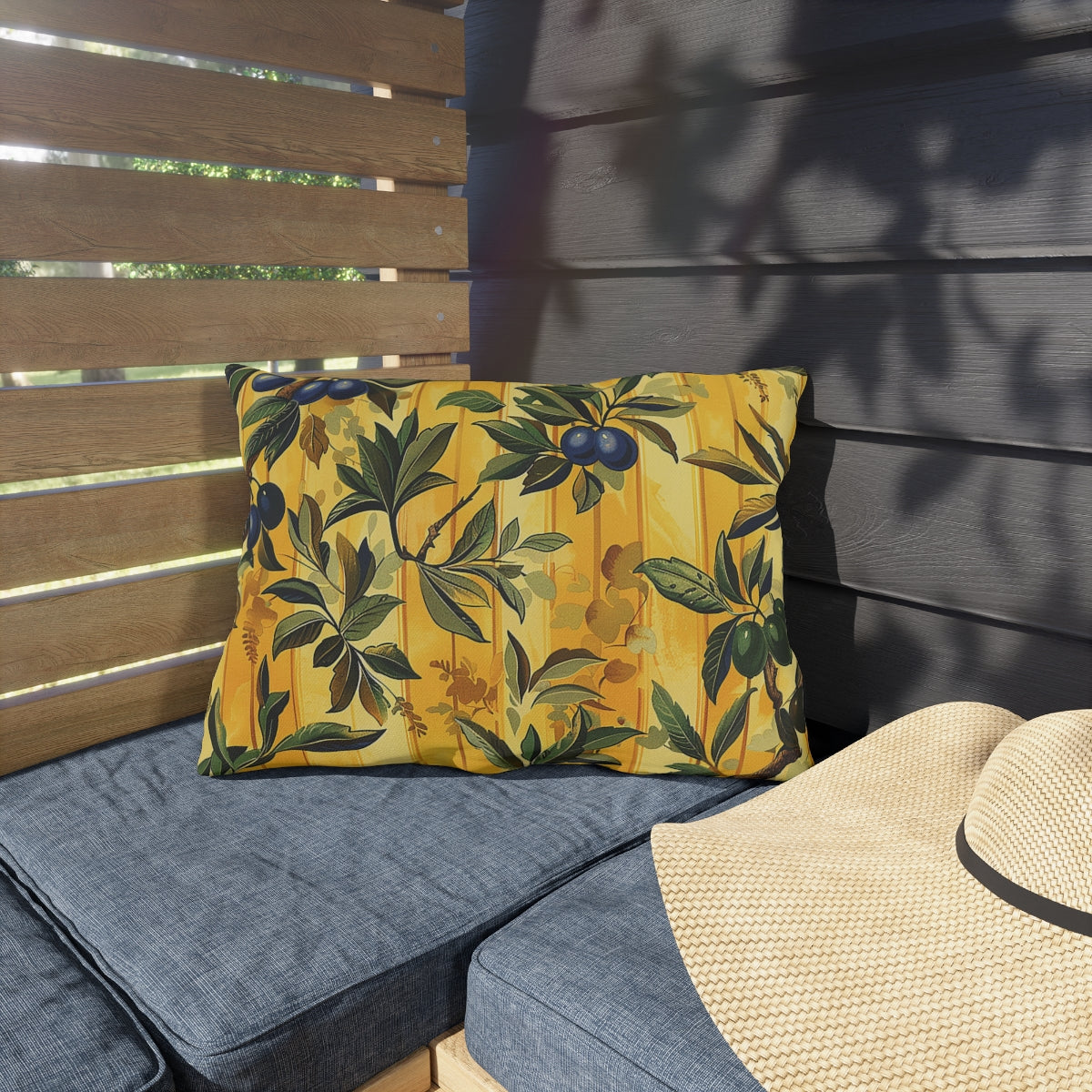Olives & Sunshine Delight outdoor lumbar pillow product view