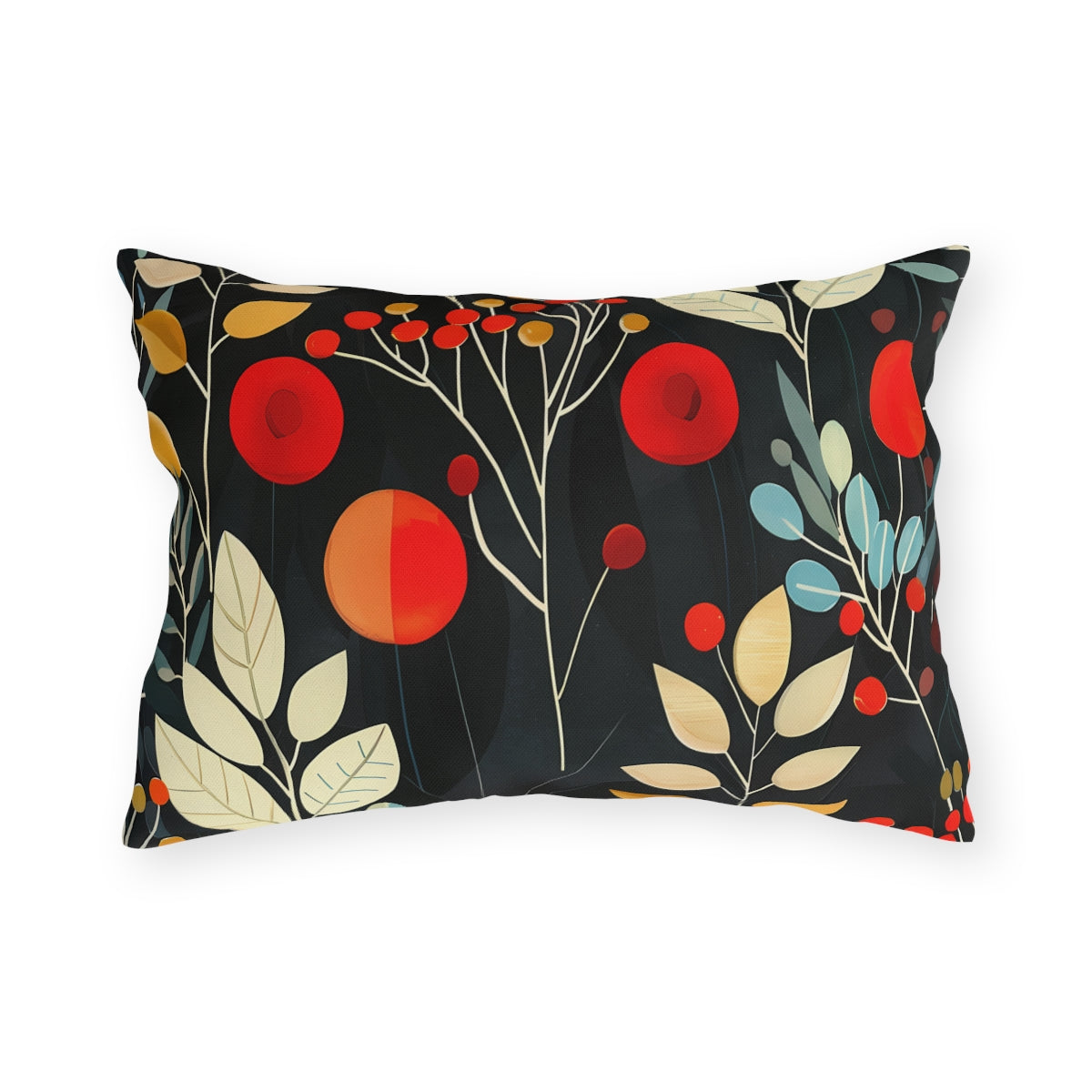 Retro Woodland Whispers outdoor lumbar pillow product view