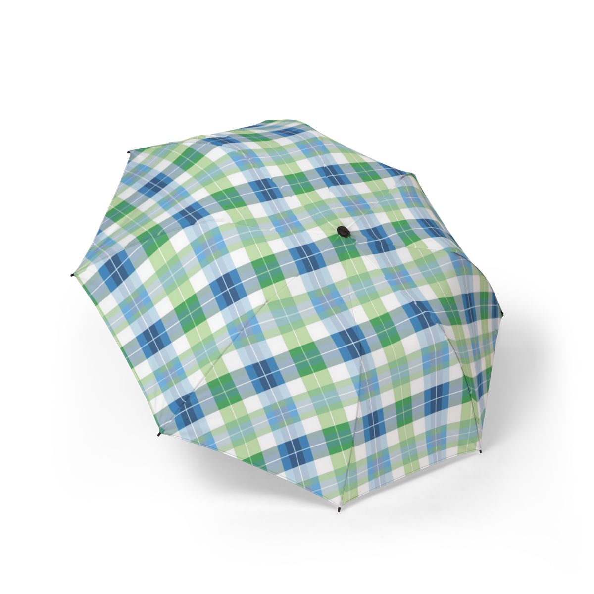 Spring Mist Plaid foldable umbrella — front view