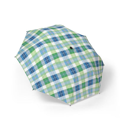 Spring Mist Plaid foldable umbrella — front view