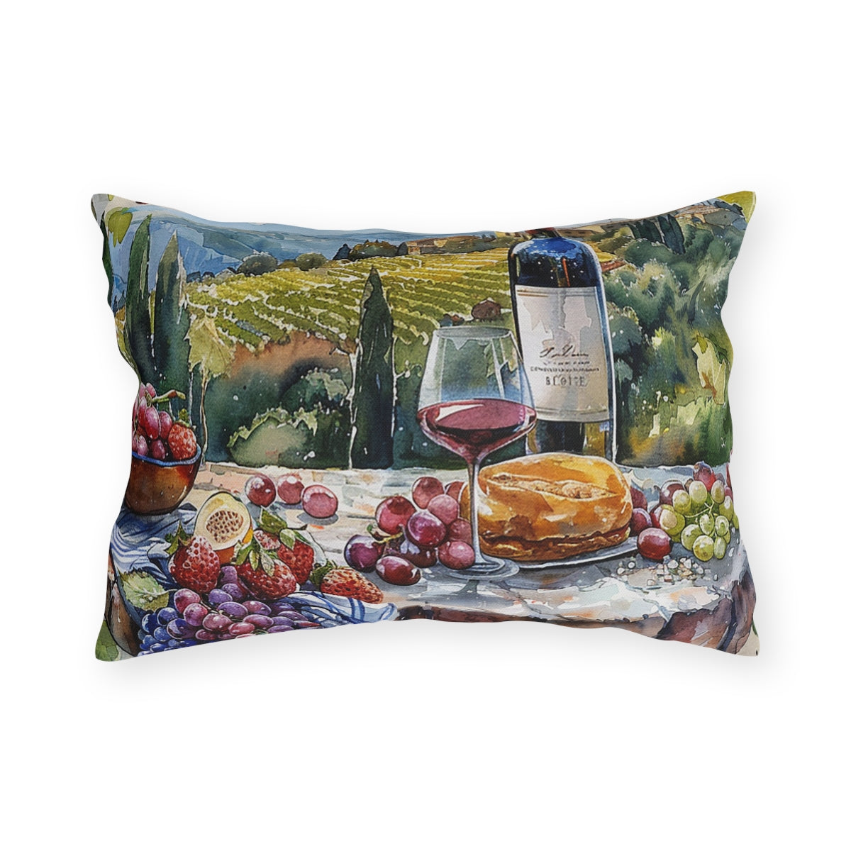 Tuscan Vineyard Vignette outdoor lumbar pillow product view